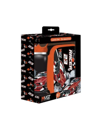 Coffret Boite à Goûter Alimentaire + Bouteille à Eau en Aluminium Must Team, Racer