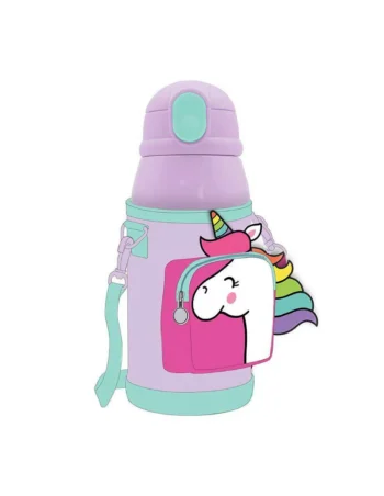 Gourde Isotherme en Acier Inoxydable avec sac Must Team 500 ml, Unicorn