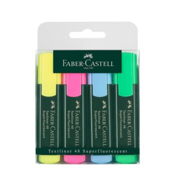 Pochette 4 Marqueurs FLUO FABER CASTELL