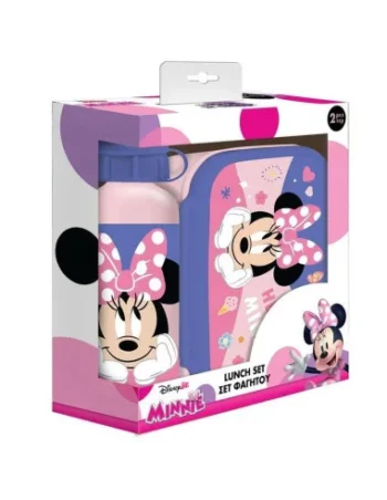 Coffret Boite à Goûter Alimentaire + Bouteille à Eau en Aluminium Must Team, Disney Minnie