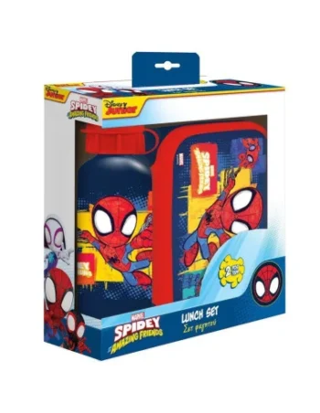 Coffret Boite à Goûter Alimentaire + Bouteille à Eau en Aluminium Must Team, Disney Spiderman