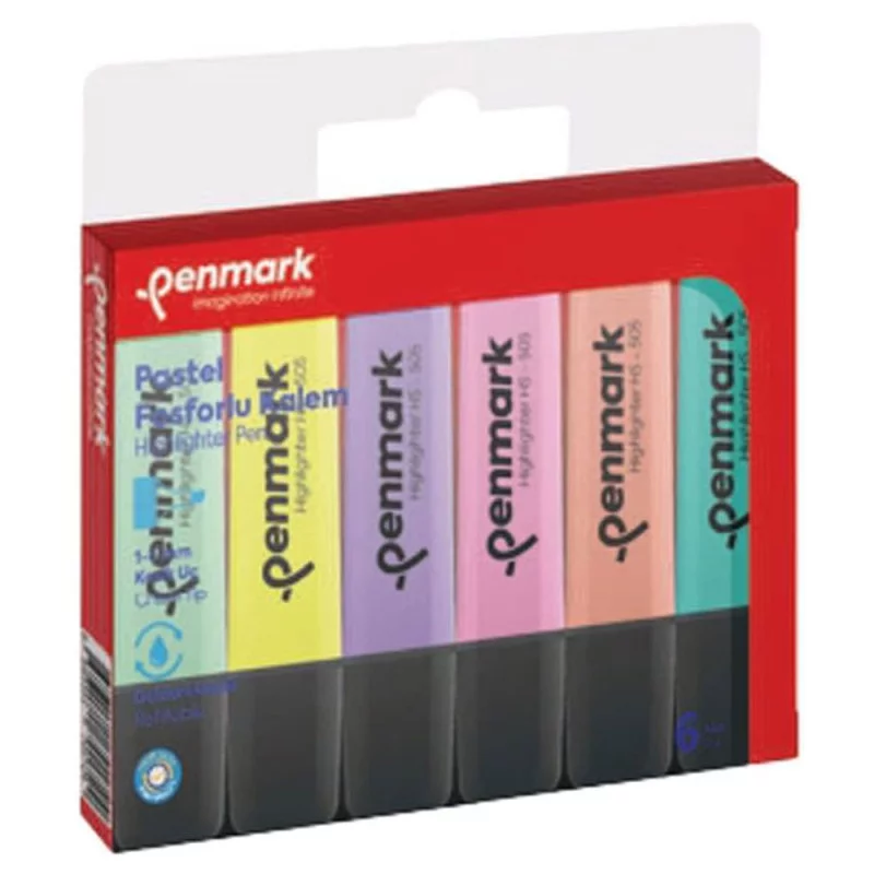 pochette-de-6-surligneurs-pastel-penmark