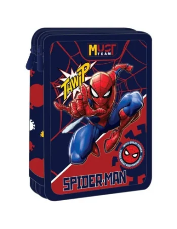 Trousse Plat Must Team 3 Compartiments, Disney Spiderman