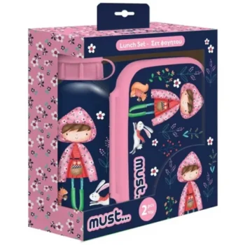 Coffret Boite à Goûter alimentaire + Bouteille à Eau en aluminium MUST Hello Rain - Réf.585672