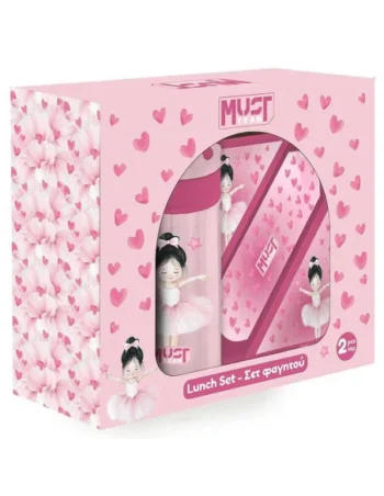 Coffret Boite à Goûter Alimentaire + Bouteille à Eau Must Team, Ballerine